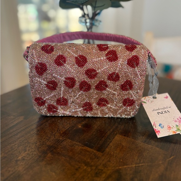 Fully beaded handbag.  Lollipop design. - Picture 2 of 7